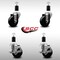 Service Caster 3.5'' SS Phenolic Wheel Swivel 1-1/2'' Expand Stem Caster Set 2 Brakes, 4PK SCC-SSEX20S3514-PHS-2-TLB-2-112 - alternate 4